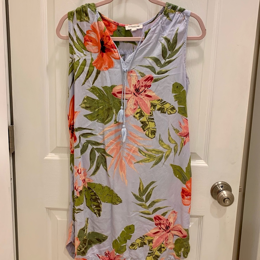 Hawaiian Print Shift Dress